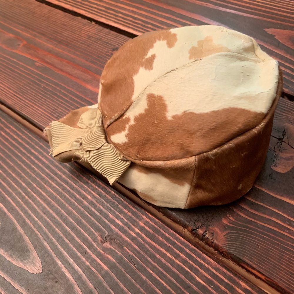 Vintage real Cowhide Hat